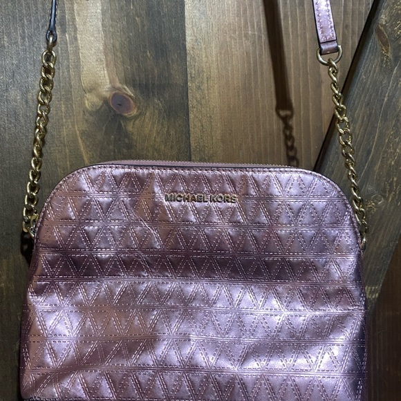 Metallic Pink Michael Kors Purse, used - Picture 2 of 7
